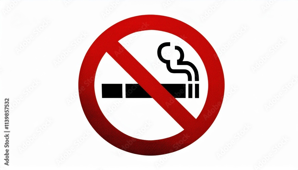 No Smoking Sign. Universal Red Circle with Diagonal Line Over Black Cigarette Icon with Smoke for Public Spaces, Health Awareness, and No Smoking Zones to Promote Clean Air and Tobacco Free Areas No Smoking Sign. Universal Red Circle with Diagonal Line Over Black Cigarette Icon with Smoke for Public Spaces, Health Awareness, and No Smoking Zones to Promote Clean Air and Tobacco Free Areas