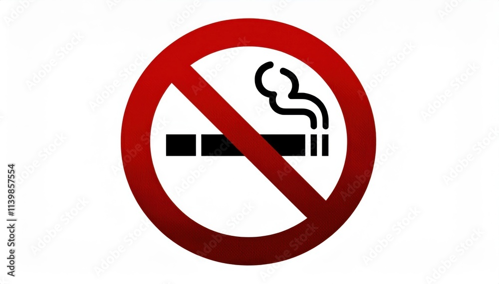 No Smoking Sign. Universal Red Circle with Diagonal Line Over Black Cigarette Icon with Smoke for Public Spaces, Health Awareness, and No Smoking Zones to Promote Clean Air and Tobacco Free Areas No Smoking Sign. Universal Red Circle with Diagonal Line Over Black Cigarette Icon with Smoke for Public Spaces, Health Awareness, and No Smoking Zones to Promote Clean Air and Tobacco Free Areas