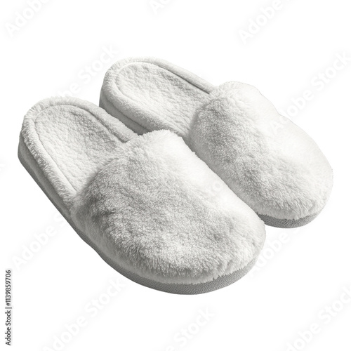 Cozy relaxation with plush white slippers home interior product photography comfort environment close-up view lifestyle concept