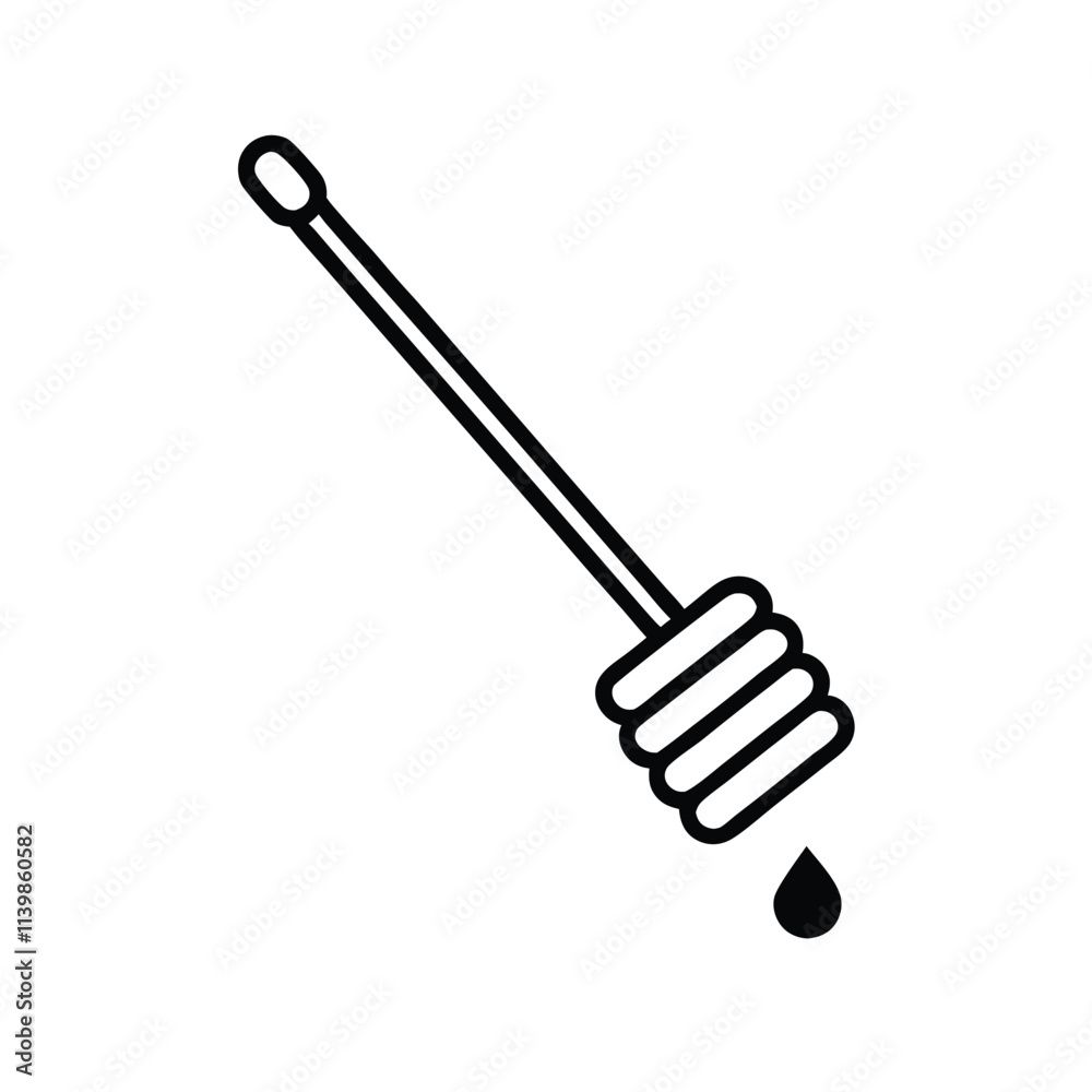 a black and white icon of a honey dipper a black and white icon of a honey dipper