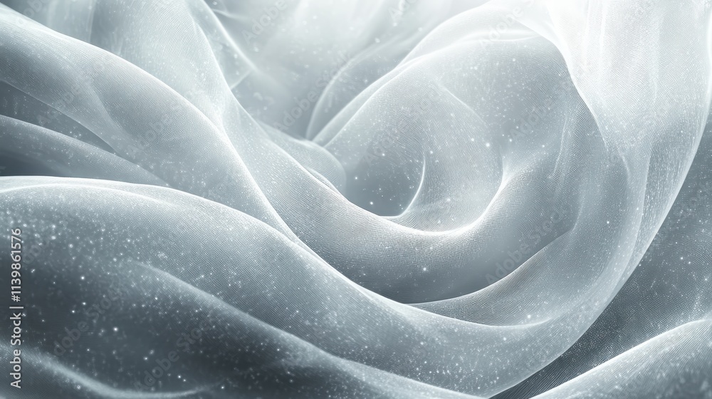 Soft, flowing white fabric with a shimmering, ethereal quality. Soft, flowing white fabric with a shimmering, ethereal quality.