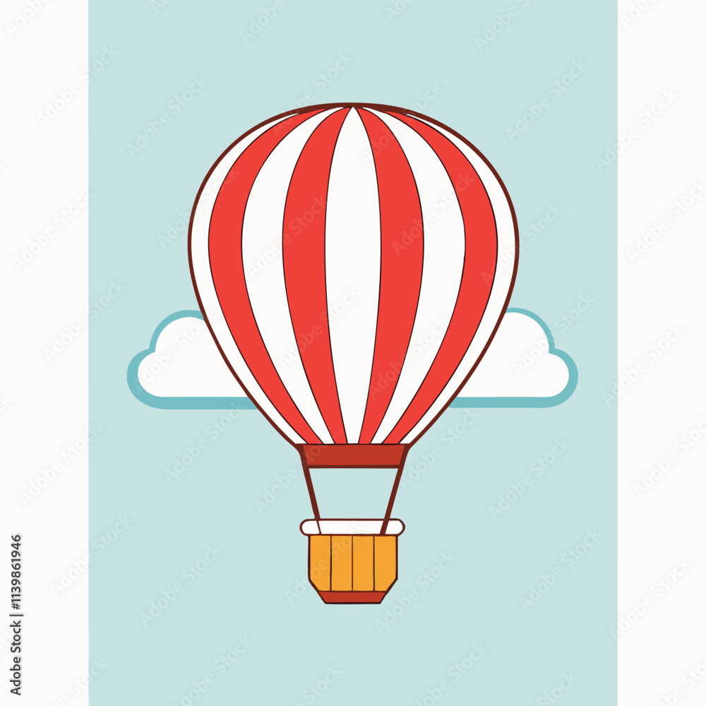 Naklejka premium an illustration of a hot air balloon in the sky