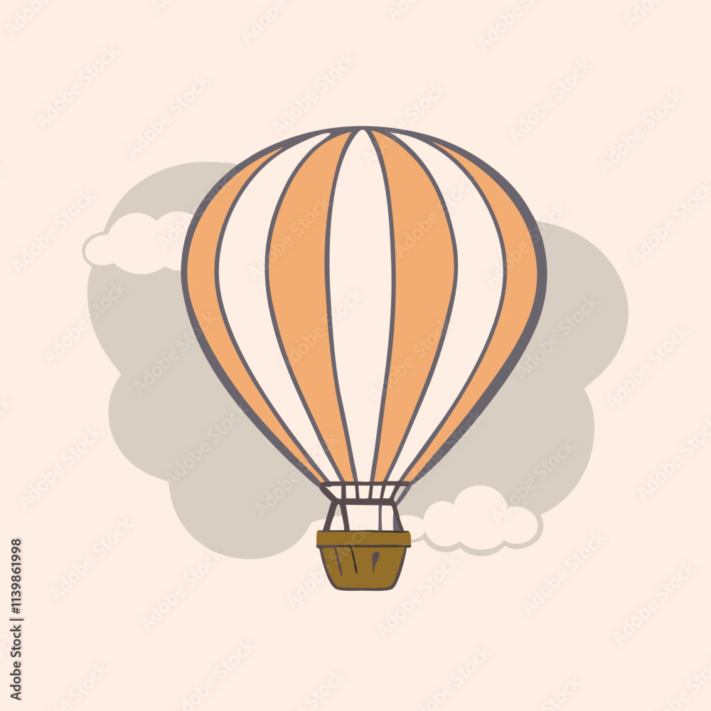 Fototapeta premium an illustration of a hot air balloon in the sky