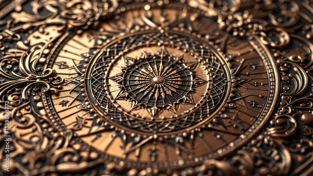 Intricate copper design featuring a mesmerizing pattern and texture.