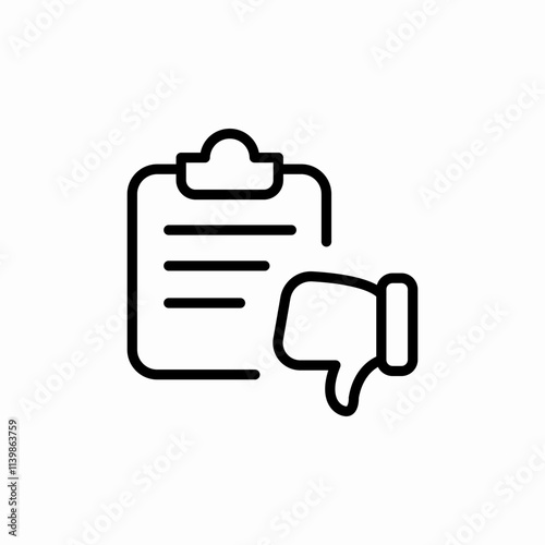clipboard dislike icon sign vector