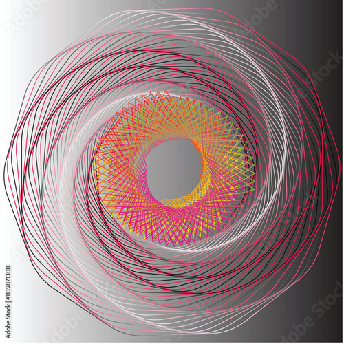 The background of the stacks and scrolls of white circular lines in the middle is very attractive