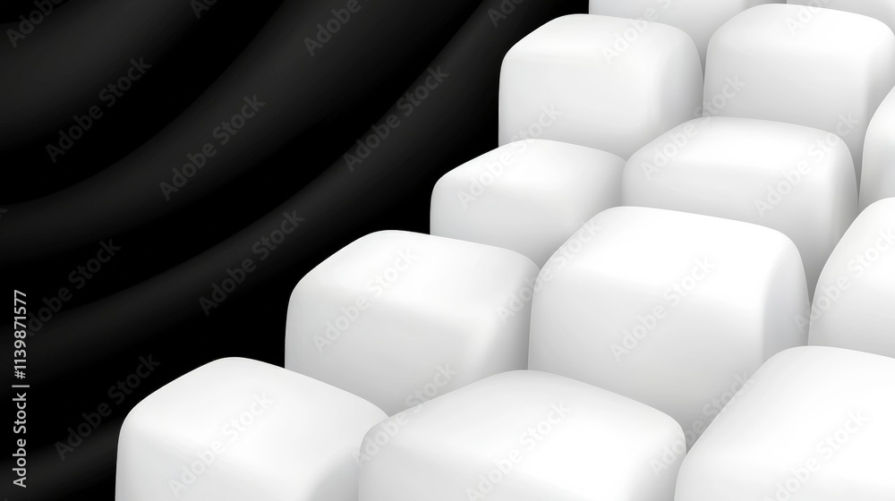 Fototapeta premium Abstract Black White Cubes Texture Background