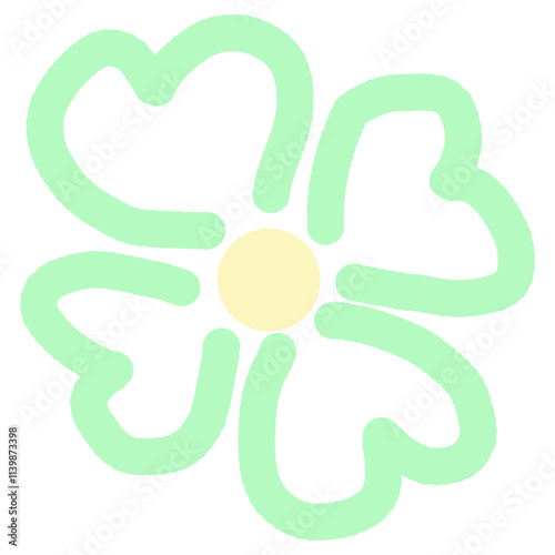 Wallpaper Mural flower pastel color hand drawn decoration element on white background Torontodigital.ca