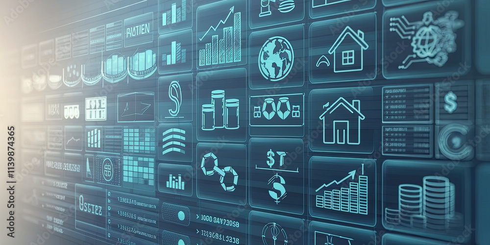 Obraz premium Financial Data Analysis Dashboard