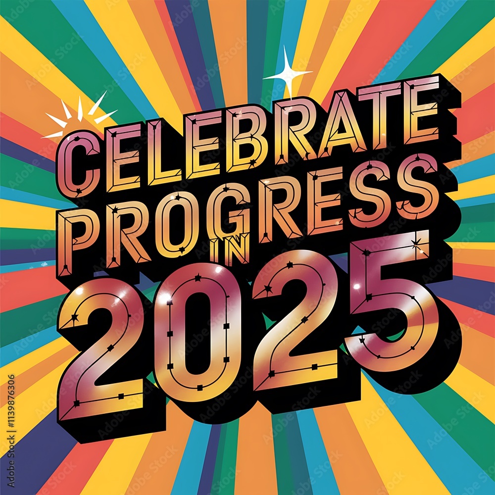 Fototapeta premium Celebrate Progress In Two Thousand Twenty Five