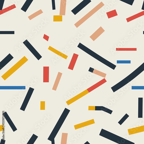 A Linear Flat Abstract Lines Seamless Pattern