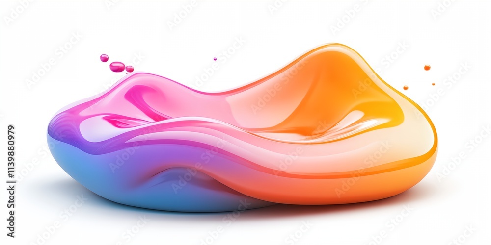 A colorful, abstract object with a rainbow pattern. The object is made of a shiny, reflective material A colorful, abstract object with a rainbow pattern. The object is made of a shiny, reflective material