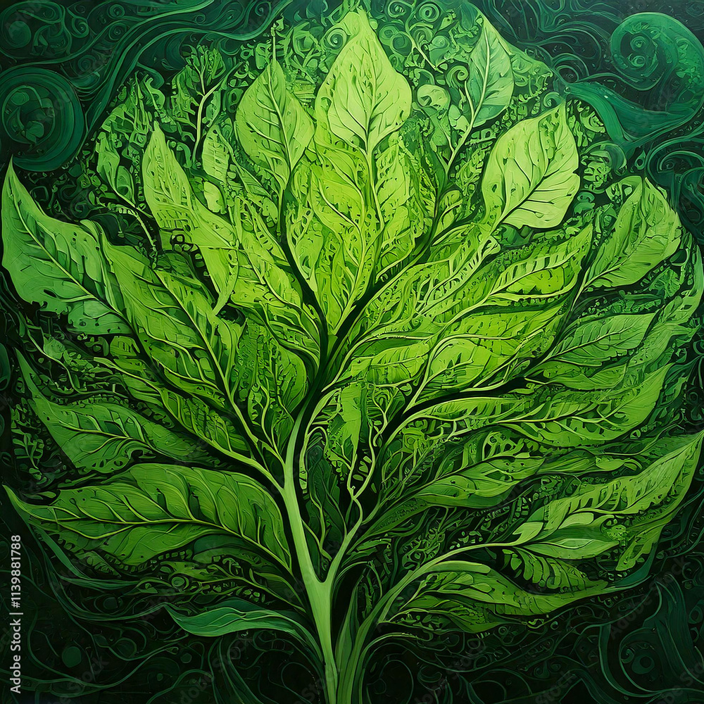 Fototapeta Blooming tree of life representing green energy