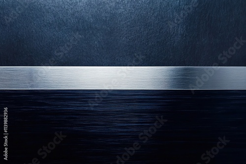 Abstract silver line on dark textured background.
