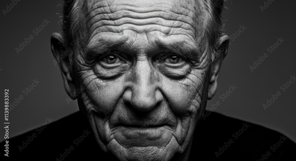 Portrait of an elderly caucasian male with expressive features Portrait of an elderly caucasian male with expressive features