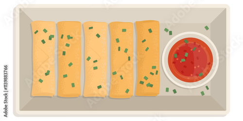 Fresh spring rolls and dipping sauce
