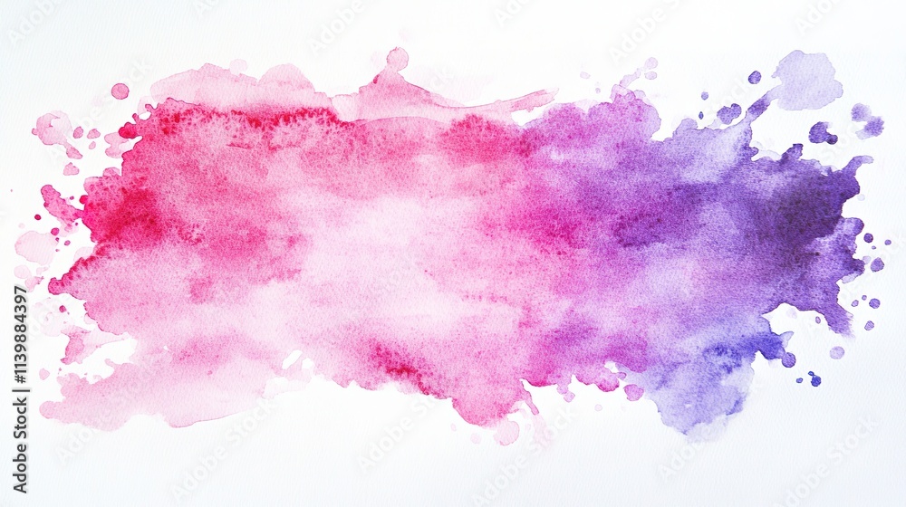 Obraz premium Gradient watercolor splash in pink and purple hues
