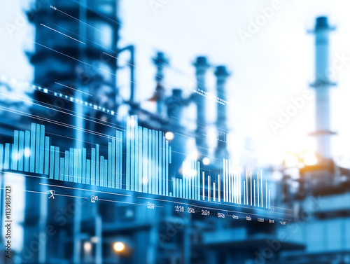 Esg investing trends in climate change clean energy power plant data visualization industrial environment