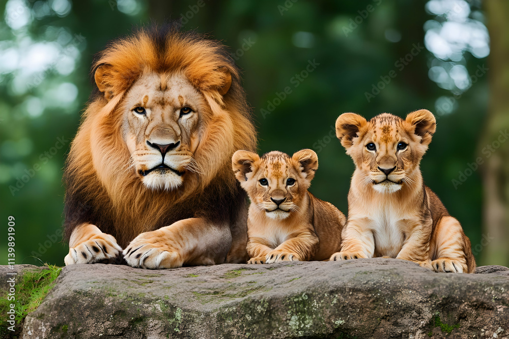 Majestic Lion Family Wildlife Photo Majestic Lion Family Wildlife Photo