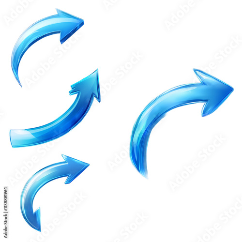 Curved blue arrow photo