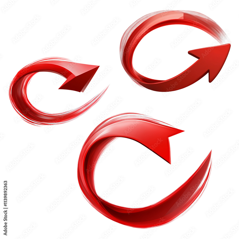 Curved red arrow Curved red arrow