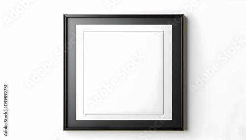 Frame Blank framed poster with a thin black frame isolated on a white background