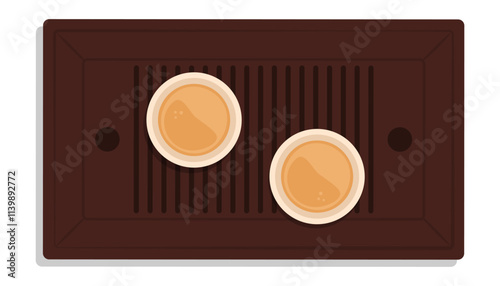 Traditional Chinese tea set: wooden tray and cups