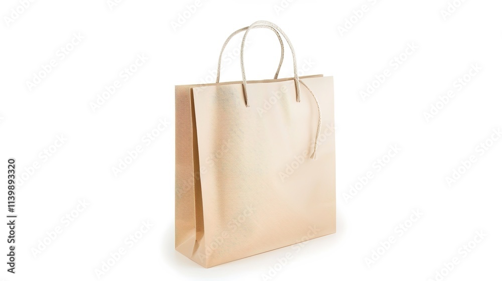 The Eye-Catching Shopping Bag on a White Background: A Simple Yet Stylish Display of Retail Essence. The Eye-Catching Shopping Bag on a White Background: A Simple Yet Stylish Display of Retail Essence.