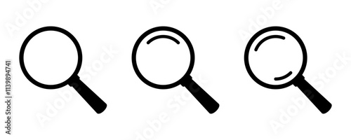 Search icon. Magnifying glass icon, magnifier or loupe icon.