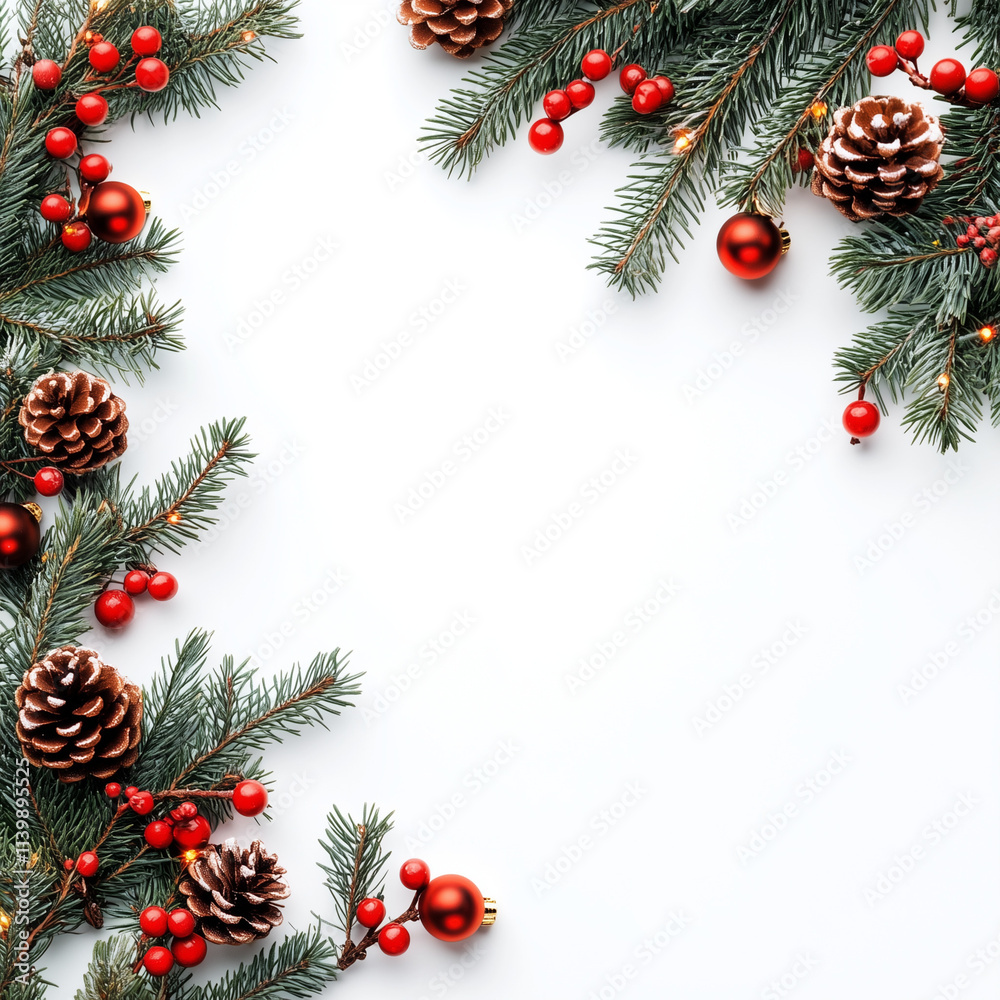 christmas background with fir branches and cones christmas background with fir branches and cones