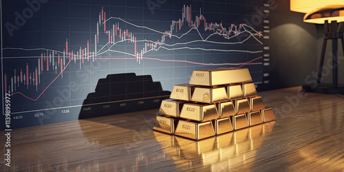 Gold Bars Stock Market Chart Investment