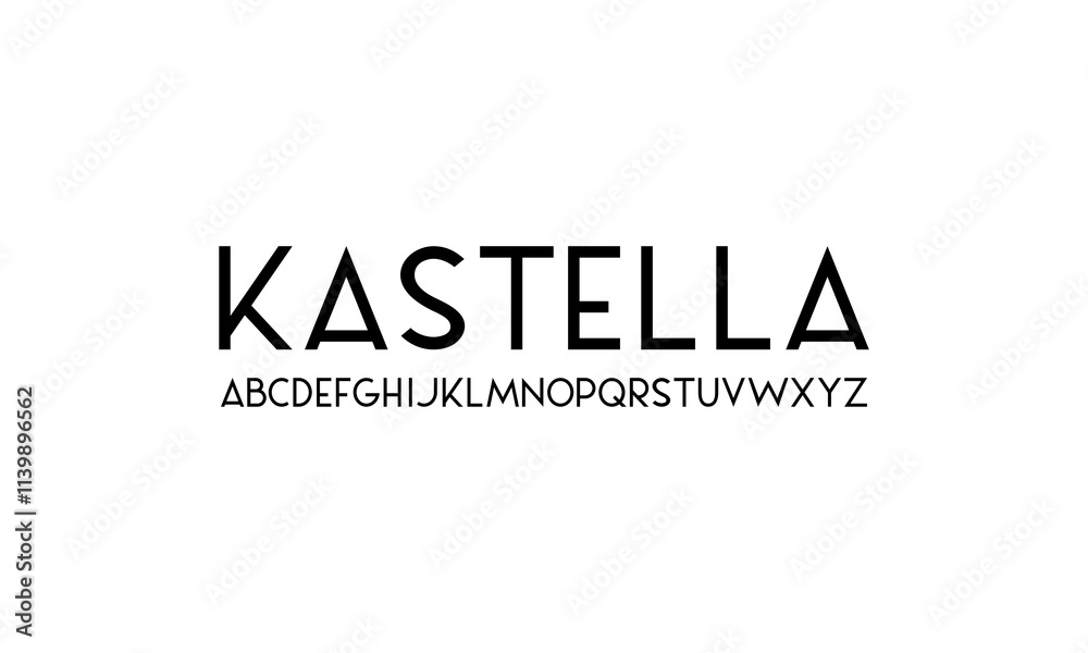 Fototapeta premium Sans serif typography font vector. Modern clean regular character set. Creative alphabet simple typeface. Digital letter type style. Logo art banner poster flyer billboard text graphic design