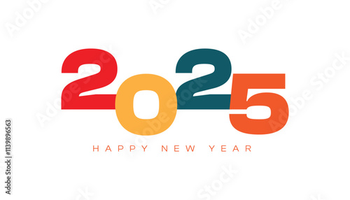 Multi Color Happy New Year 2025 Text Effect 