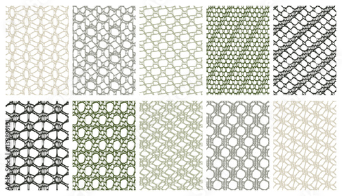 Lace fabrics with ten different types of mesh designs