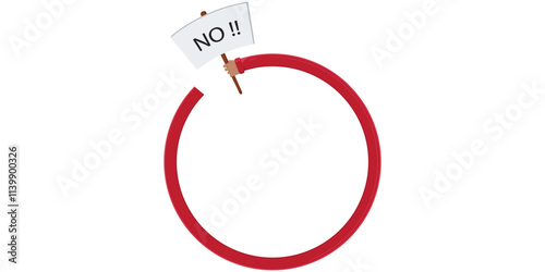 Circle Hand Holding Sign, Cartoon vector illustration. Placard and poster , protest announcement board
