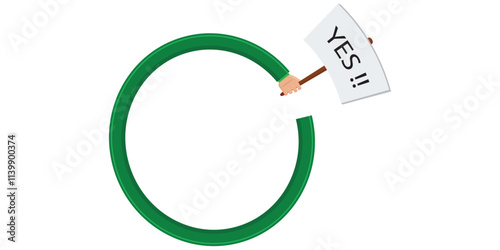 Circle Hand Holding Sign, Cartoon vector illustration. Placard and poster , protest announcement board