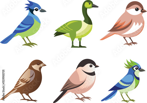 Canvas Print set of birds