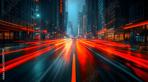 Night City Lightspeed Abstract Background