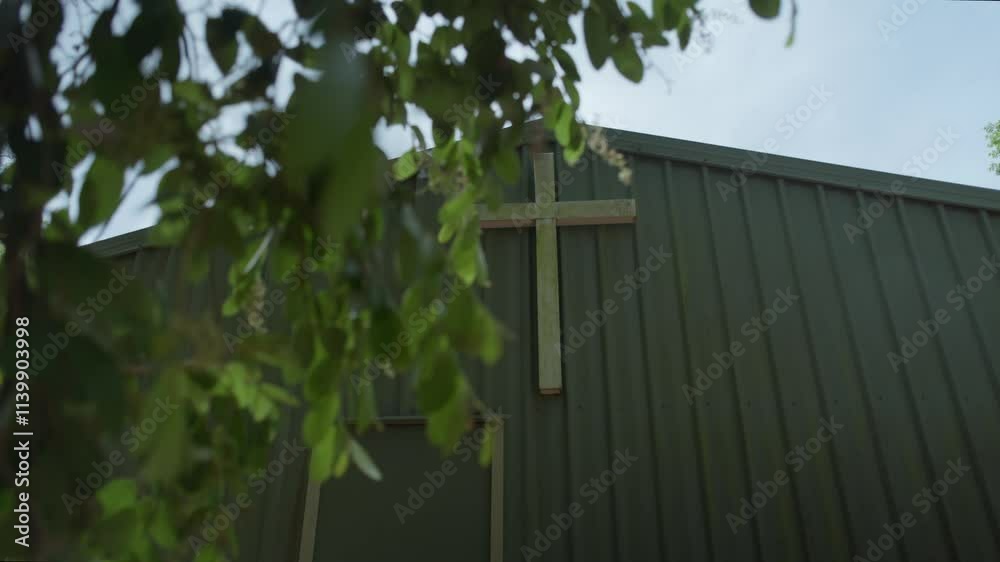 Exterior of a disused church on an overcast day. Slow left to right movement, clip 5 Exterior of a disused church on an overcast day. Slow left to right movement, clip 5