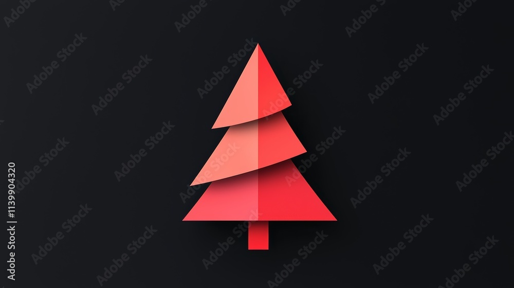 A minimalistic red Christmas tree design on a black background, perfect for holiday-themed graphics and decorations. A minimalistic red Christmas tree design on a black background, perfect for holiday-themed graphics and decorations.