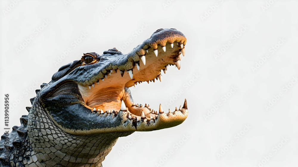 Obraz premium Crocodile Realistic Image Open Jaws