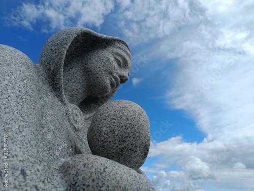 statue and child
 photo