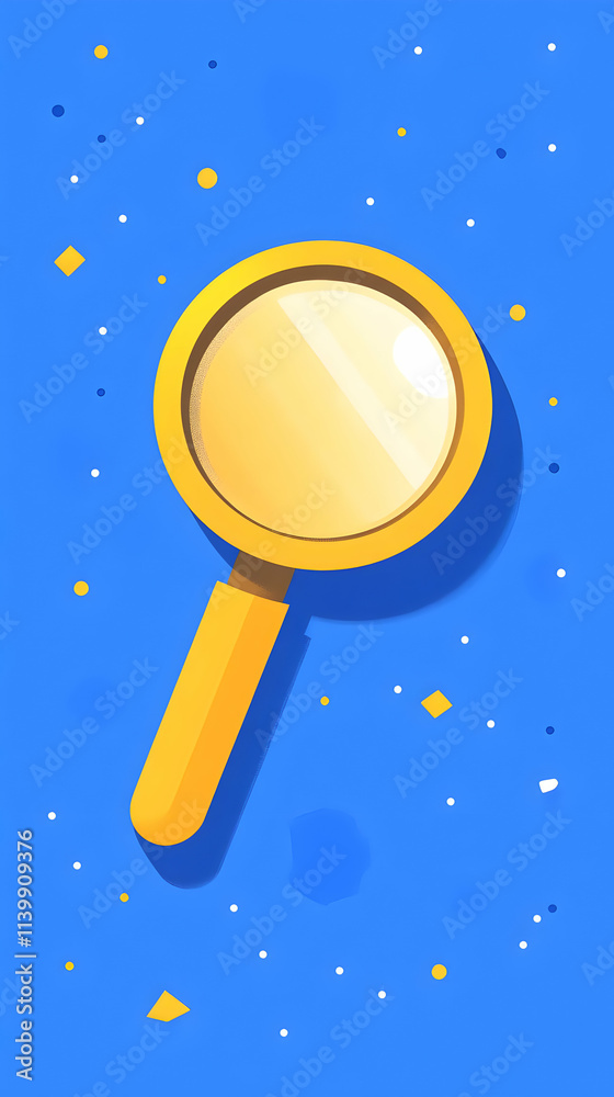 Fototapeta premium Yellow Magnifying Glass Illustration