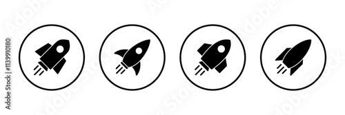 Rocket icon vector isolated on white background. Start Up Concept Symbol. Startup icon