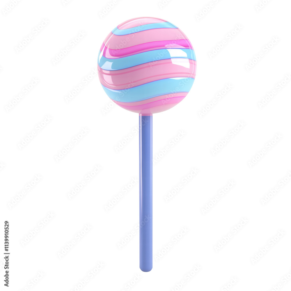 Colorful striped lollipop with pastel hues Colorful striped lollipop with pastel hues