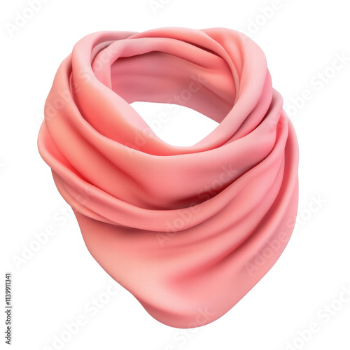 Soft pink fabric scarf with elegant draping