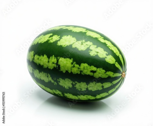 Oval Watermelon on White Background
 photo