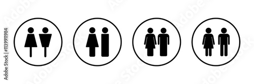 Man and woman icon vector isolated on white background. male and female symbol