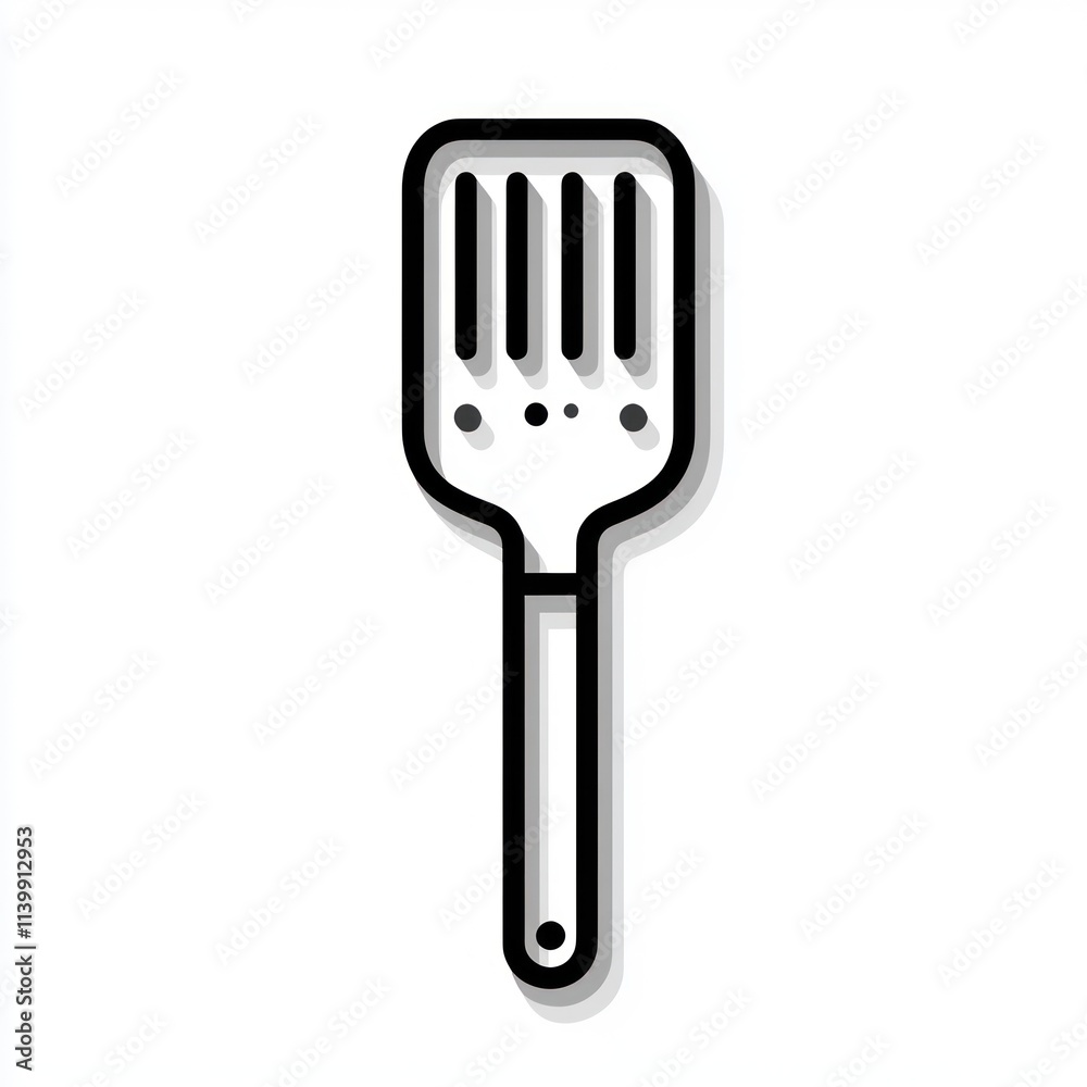 Simple line art illustration of a spatula. Simple line art illustration of a spatula.