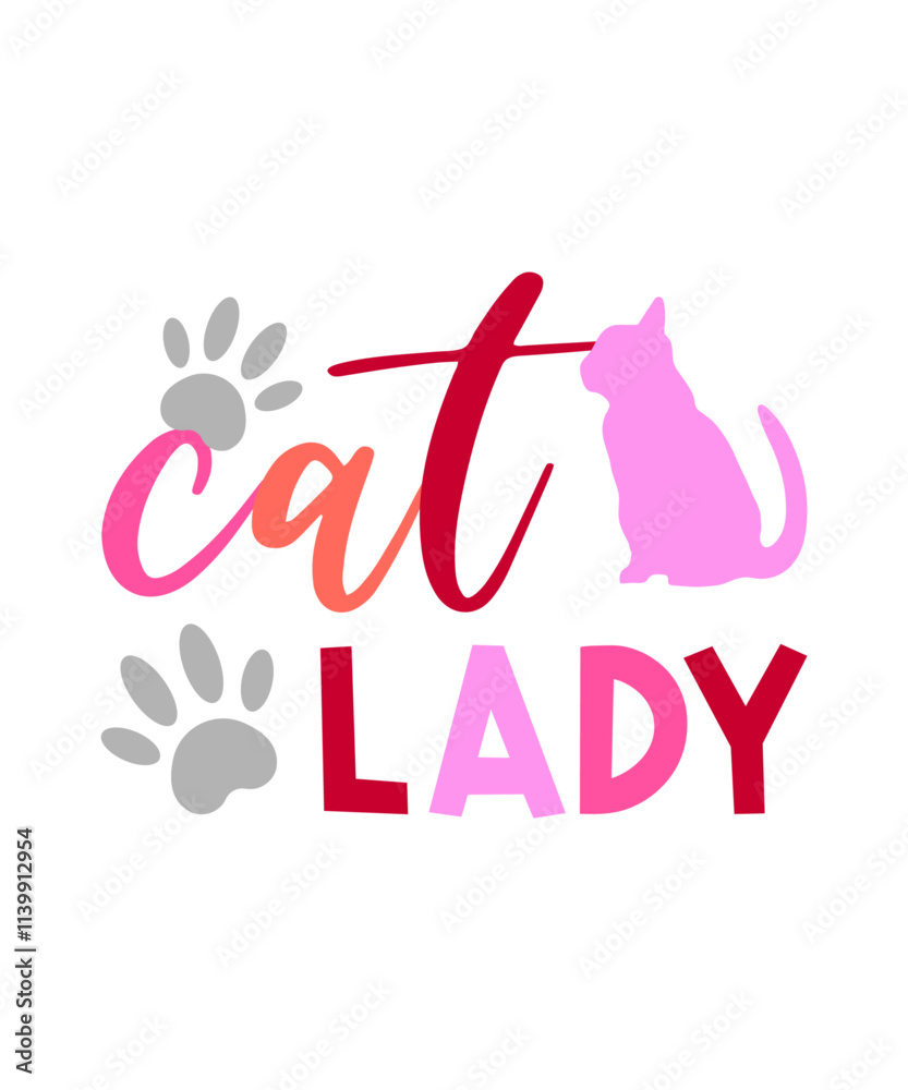 Obraz premium cat lover best quotes typography illustration t-shirt design